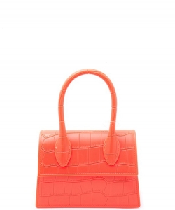 Fashion Smooth Croc Handle Bag PM0722-7156 ORANGE/